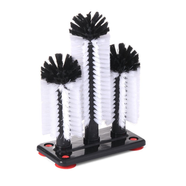 Hendi glazenspoelborstel 3-delig 18-25-18 cm – borstelset voor het spoelen van bierglazen in cafe