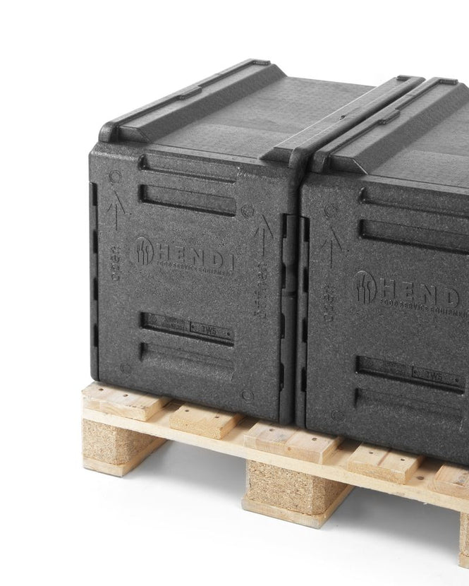 Hendi thermo cateringbox – detail van de sluiting en isolatie voor temperatuurbehoud tijdens transport