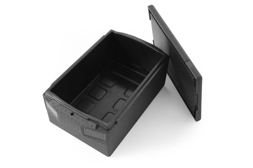 Hendi Profi Line thermobox – geopend deksel met GN-bakken voor warm transport door cateraars