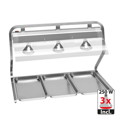 EMGA warmhoudbrug 3/1 GN – brede warmhoudbrug voor buffetten en grootkeukens