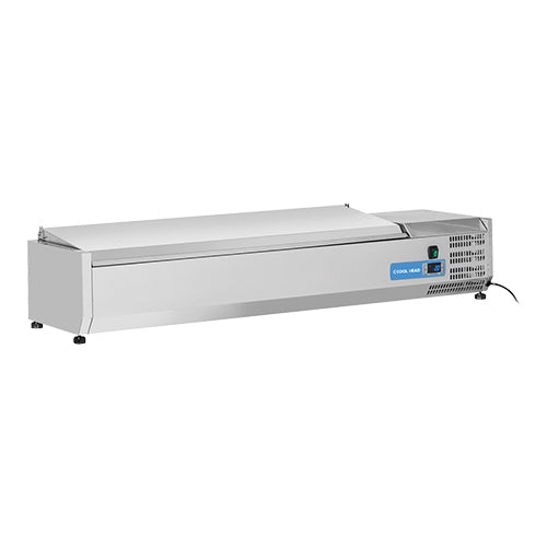 EMGA vitrine 6x 1/4 GN met RVS deksel – toonbankvitrine voor horeca en buffet