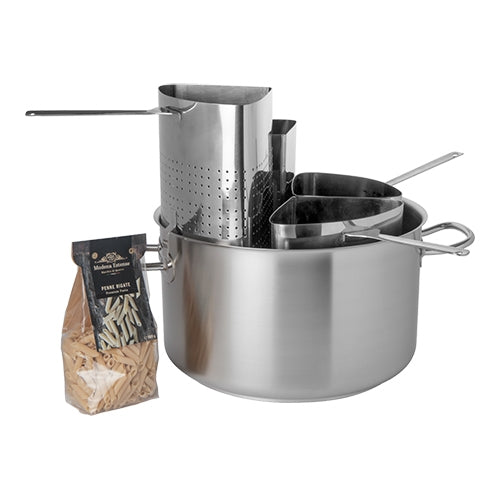 EMGA pastakookpan Ø 40 cm met 4 inzetten – grote pastapan voor professionele keuken
