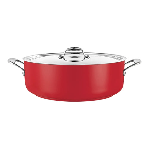 Kookpan Laag Ø 28 cm Rood – EMGA
