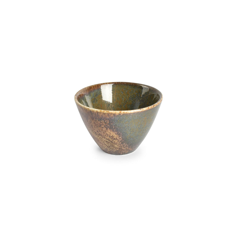 Bonbistro Cirro kom 10xH7 cm conisch groen – porseleinen schaaltje voor tapas in bar en restaurant