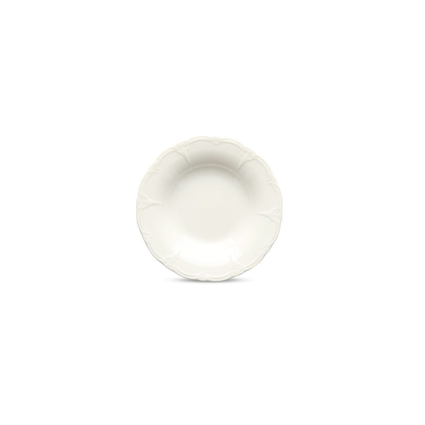 Bonbistro Retro diep bord 23,5 cm ivoor – zijaanzicht van het diepe porseleinen bord