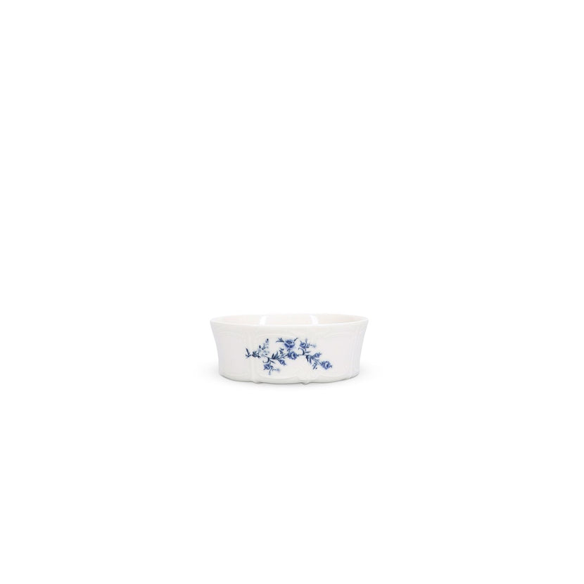 Bonbistro Retro kom 13 cm blue flower – porseleinen kom met blauw bloemmotief voor de horeca