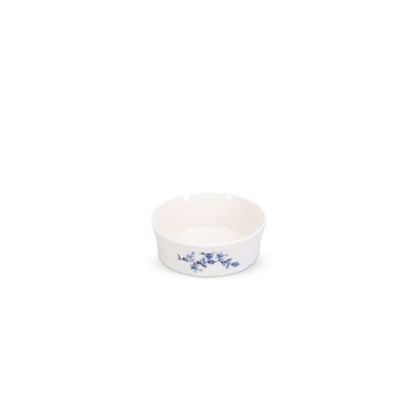 Bonbistro Retro kom 13 cm blue flower – zijaanzicht van de kom met blauw retro dessin