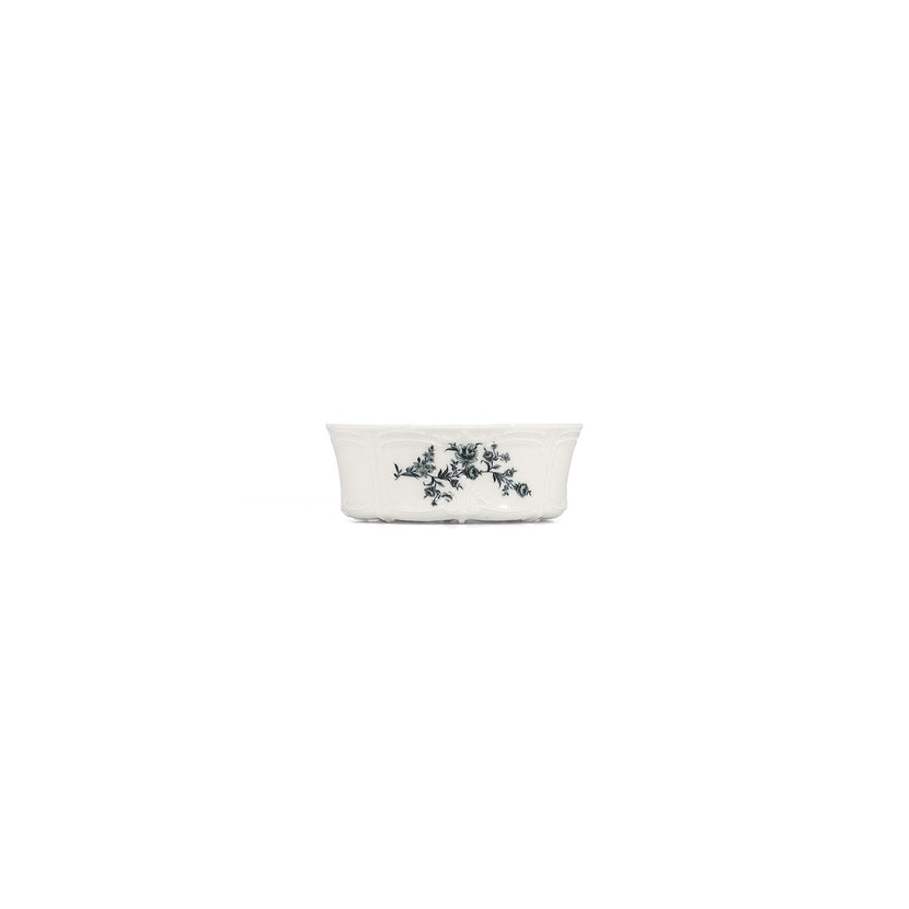Bonbistro Retro kom 13xH5 cm black flower – vintage porseleinen kom met bloemmotief voor de horeca
