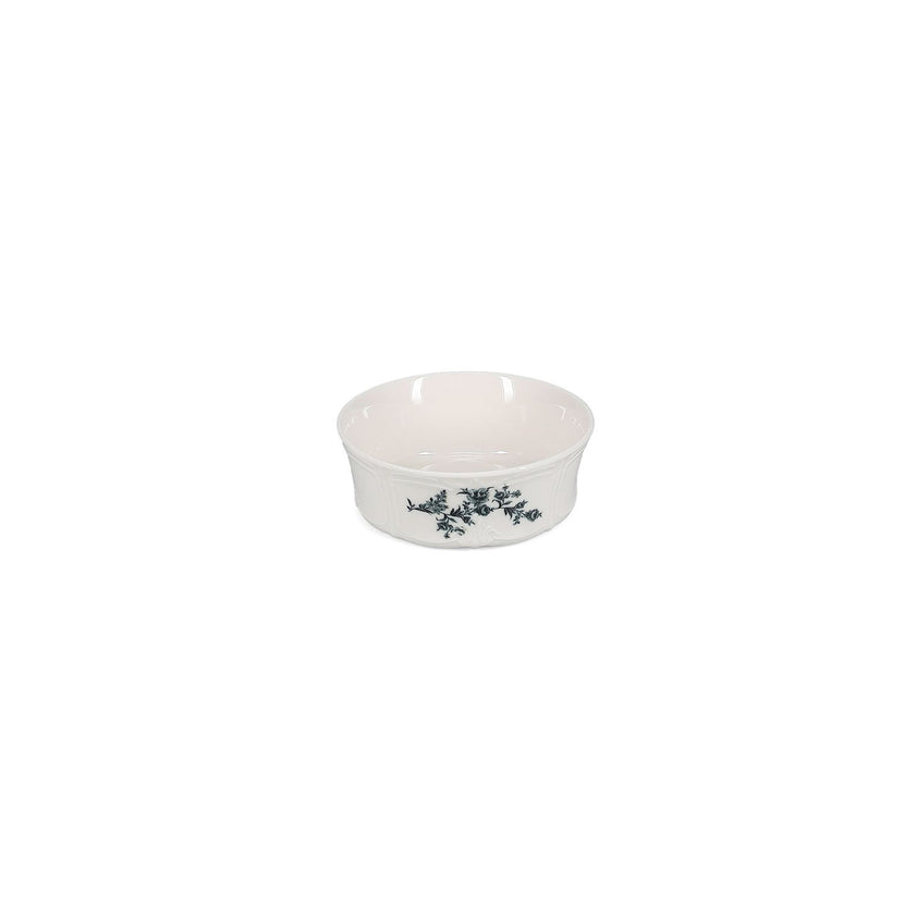 Bonbistro Retro kom 13 cm black flower – zijaanzicht van de kom met zwart bloemdessin