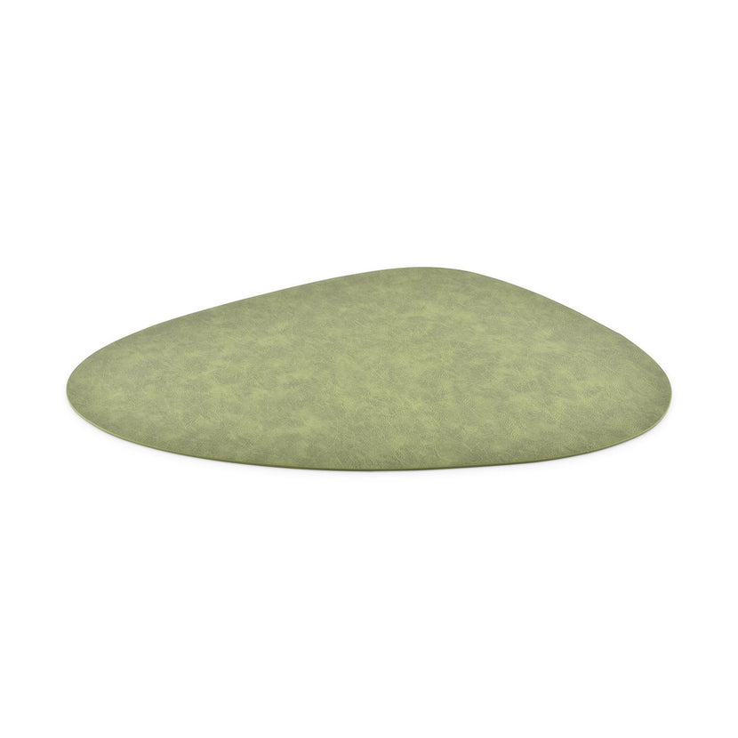 Bonbistro Layer placemat 45x37 cm groen lederlook – zijaanzicht tafelmat voor horecatafels