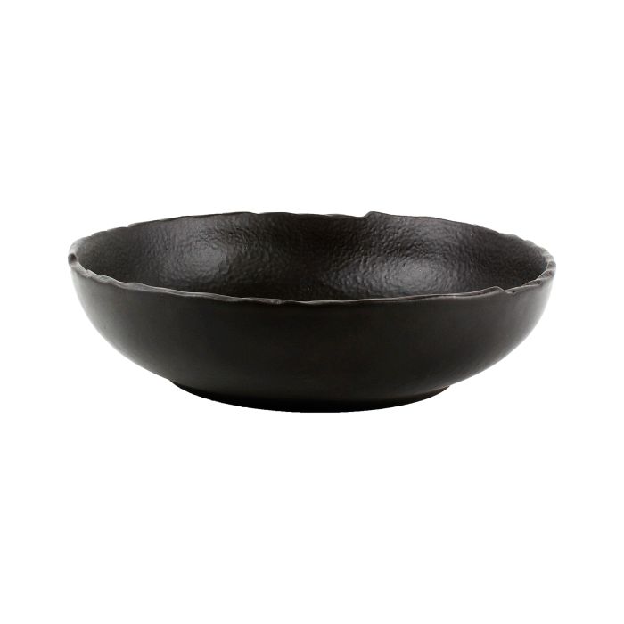 Chic Livelli diep bord 24xH6 cm zwart – zijaanzicht pastabord porselein voor restaurant