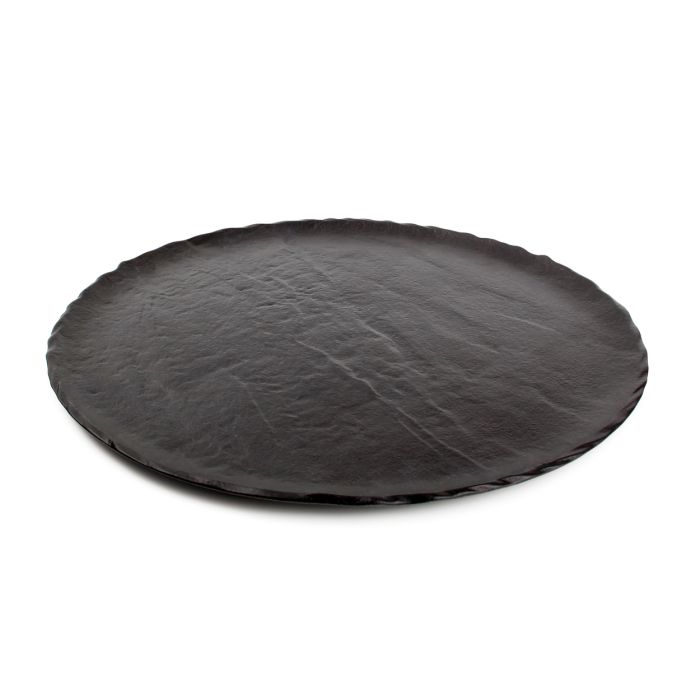 Chic Livelli serveerschaal 40 cm zwart – zijaanzicht grote presenteerschaal voor horeca