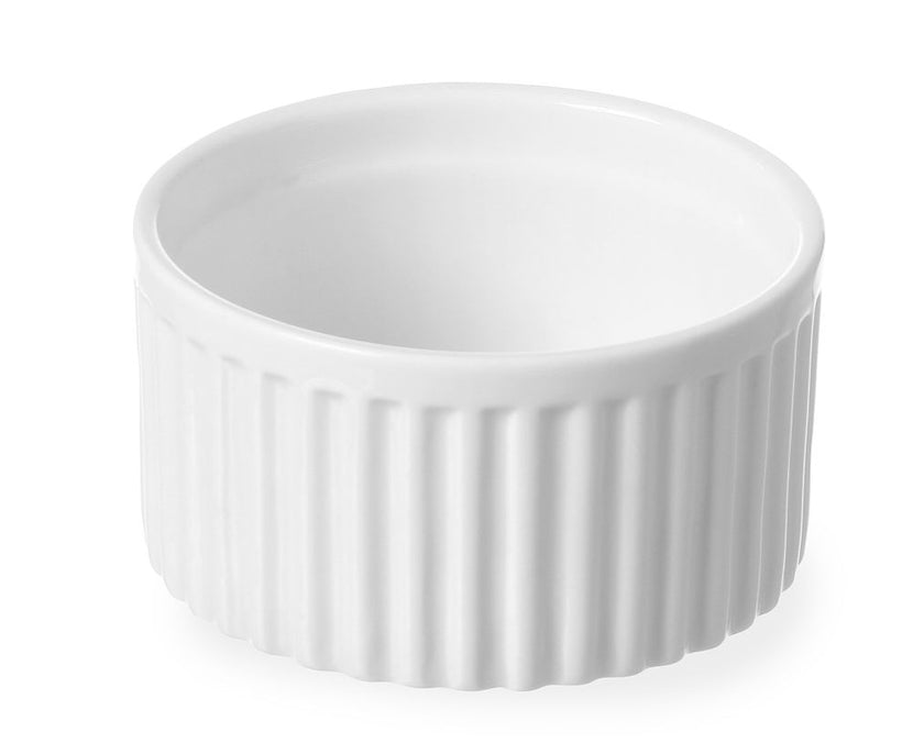 Hendi ramekin geribd 90x90x48 mm wit porselein – schaaltje voor sauzen, dips en amuses in restaurant