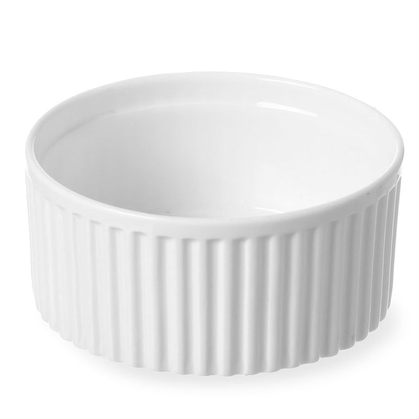 Hendi ramekin geribd 120x120x55 mm wit porselein – ovenvast schaaltje voor voorgerechten en desserts