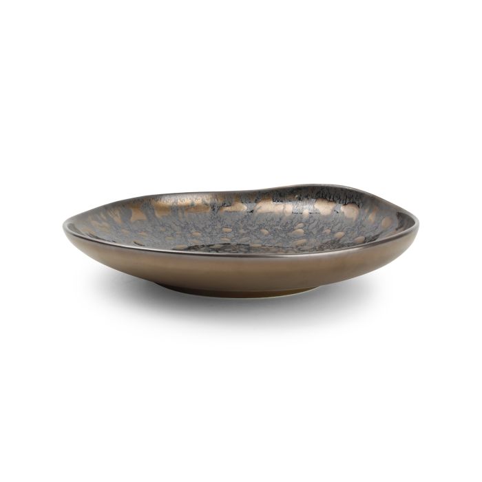 Chic Nobile diep bord 26xH4 cm gold flaked – detailfoto goudkleurig porselein voor restaurant