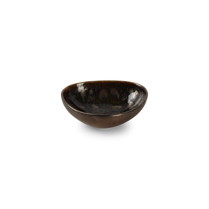 Chic Nobile kom 12x10,5xH4 cm gold flaked – sfeerbeeld luxe porselein op restauranttafel