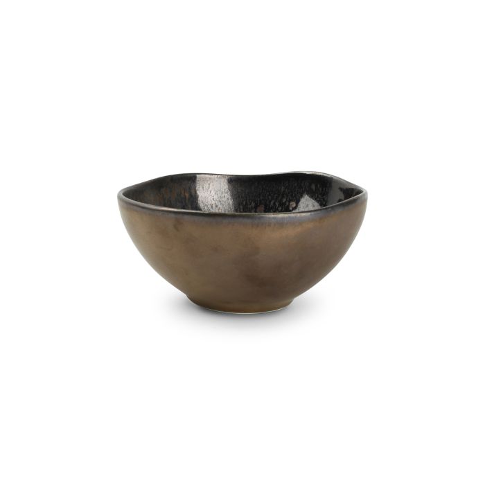 Chic Nobile kom 15xH7 cm gold flaked – zijaanzicht porseleinen serveerkom voor fine dining
