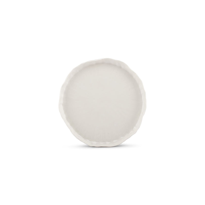 CHIC Arte plat bord 28 cm wit – zijaanzicht van het witte porseleinen dinerbord