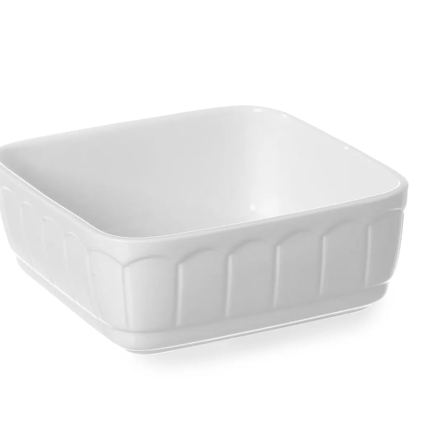 Hendi ovenschaal vierkant Rustica 165x165x70 mm – wit porselein voor gratin en stoofpotjes
