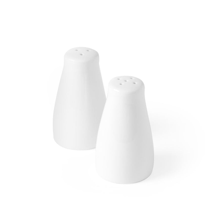 Hendi peper- en zoutstrooier set wit porselein – klassieke tafelstrooiers voor restaurant en hotel