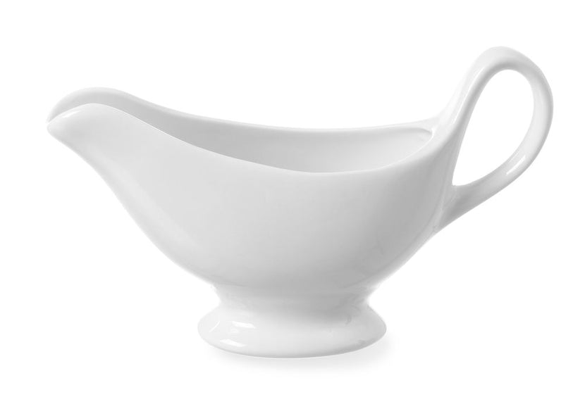 Hendi sauskom 150 ml wit porselein 180x55x130 mm – sauskan met schotel voor jus en dressing