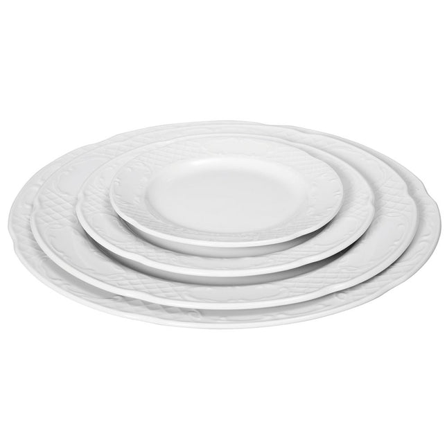 Hendi plat bord 160x18 mm Flora – wit porseleinen bordje voor brood en amuses in restaurant