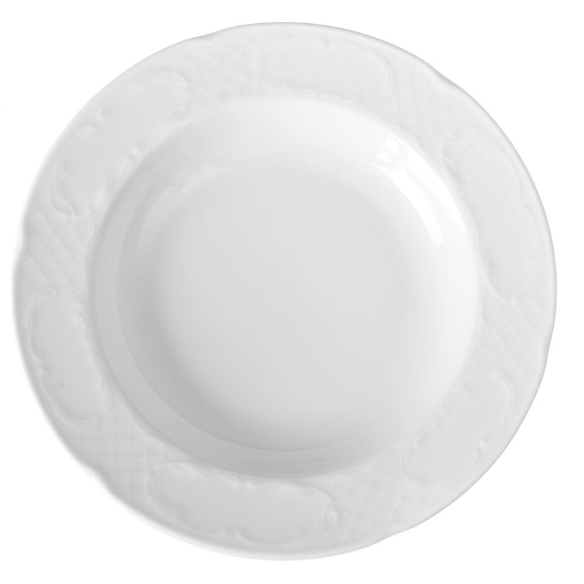 Hendi diep bord 240x37 mm Flora – wit porseleinen pastabord voor soep en pasta in restaurant