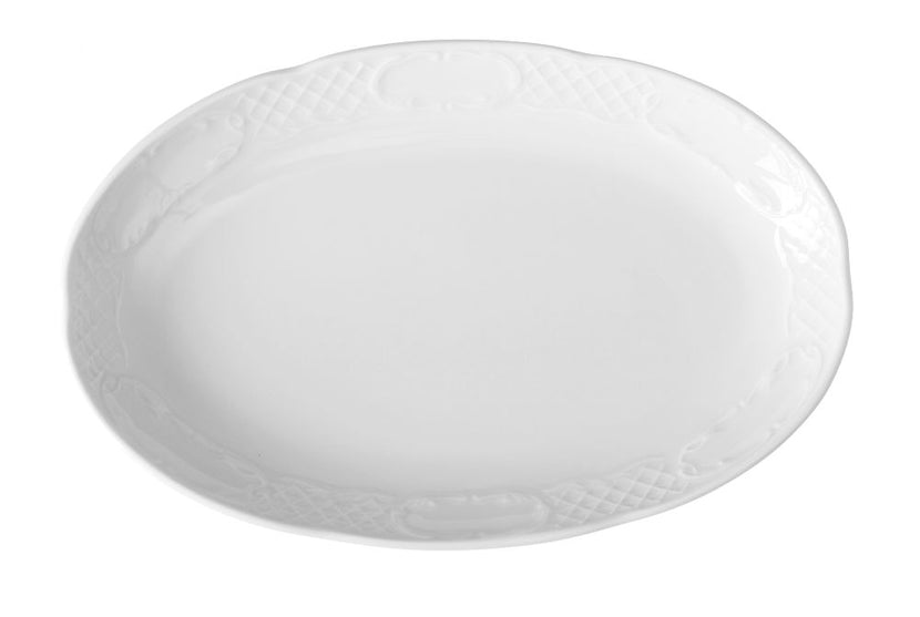 Hendi ovale schaal Flora 288x180x35 mm – wit porselein voor vis, vlees en bijgerechten op tafel