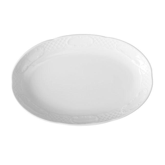 Hendi ovale schaal Flora 288x180x35 mm – wit porselein voor vis, vlees en bijgerechten op tafel