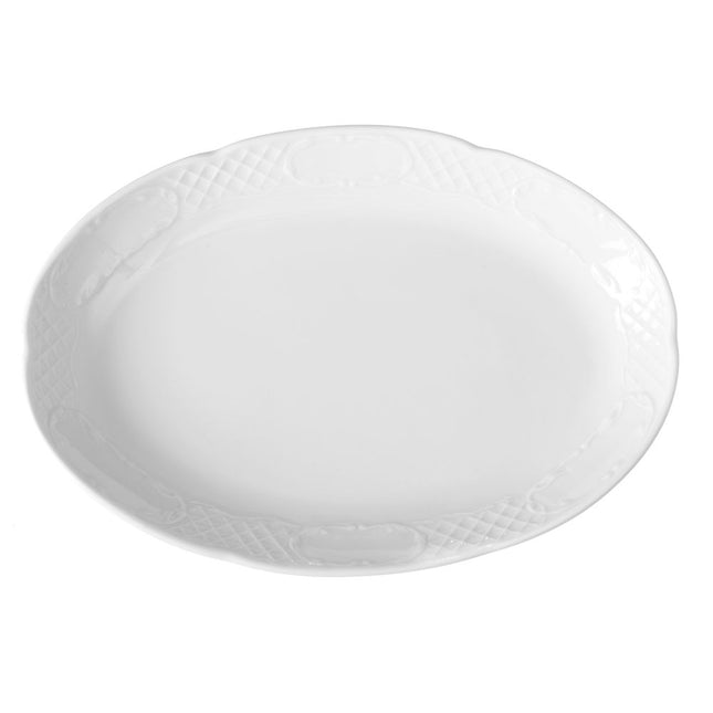 Hendi ovale schaal Flora 320x230x40 mm – grote porseleinen serveerschaal voor buffet en catering