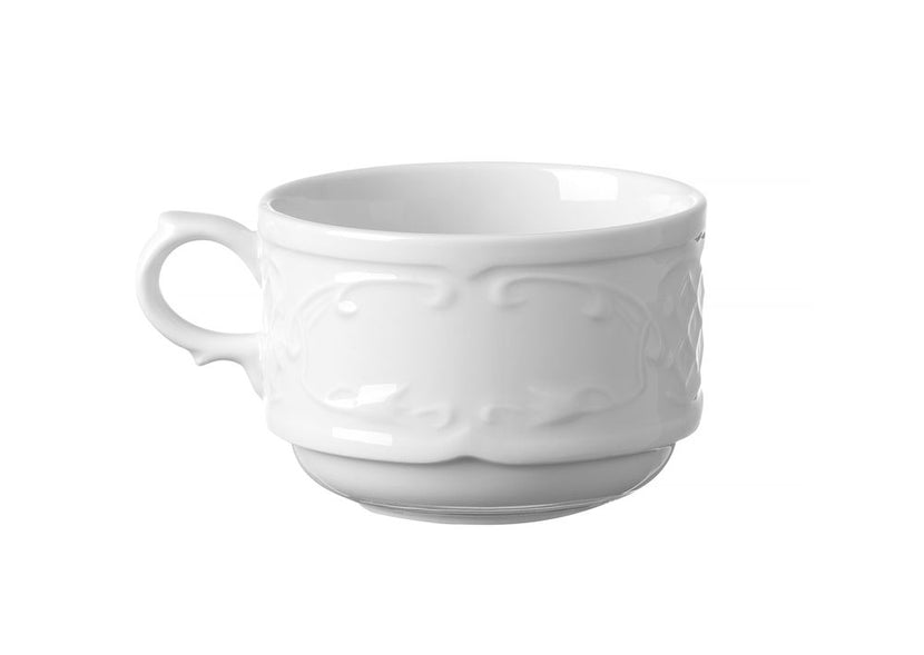 Hendi koffiekop 180 ml Flora – wit porseleinen koffiekopje voor restaurant, hotel en koffiebar