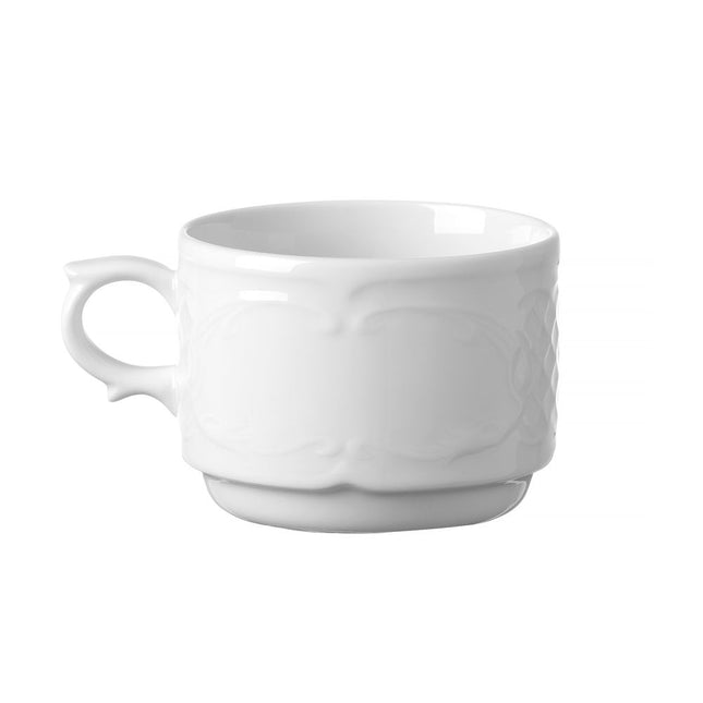 Hendi cappuccinokop Flora 250 ml – wit porseleinen kop voor cappuccino in cafe, hotel en restaurant