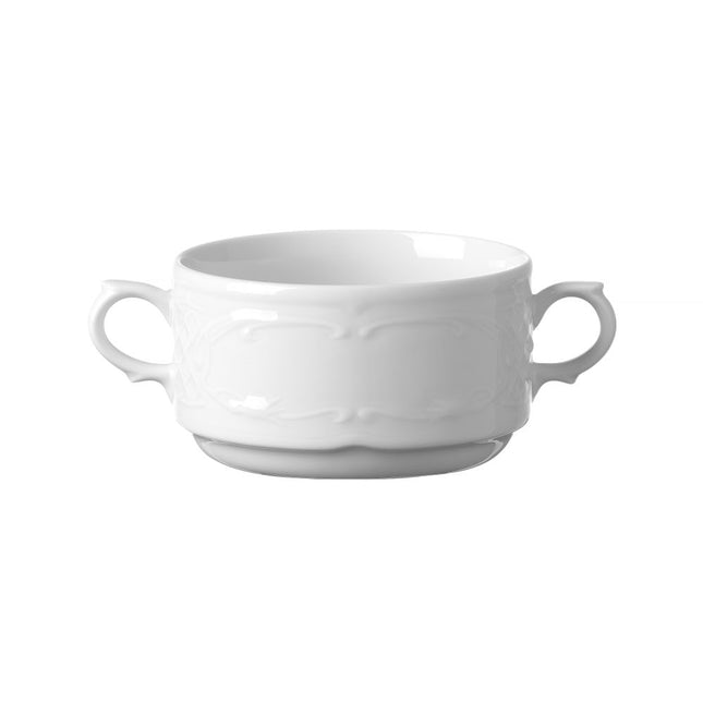 Hendi soepkom 250 ml Flora 99x147x62 mm – porseleinen kom met oren voor soep en bouillon