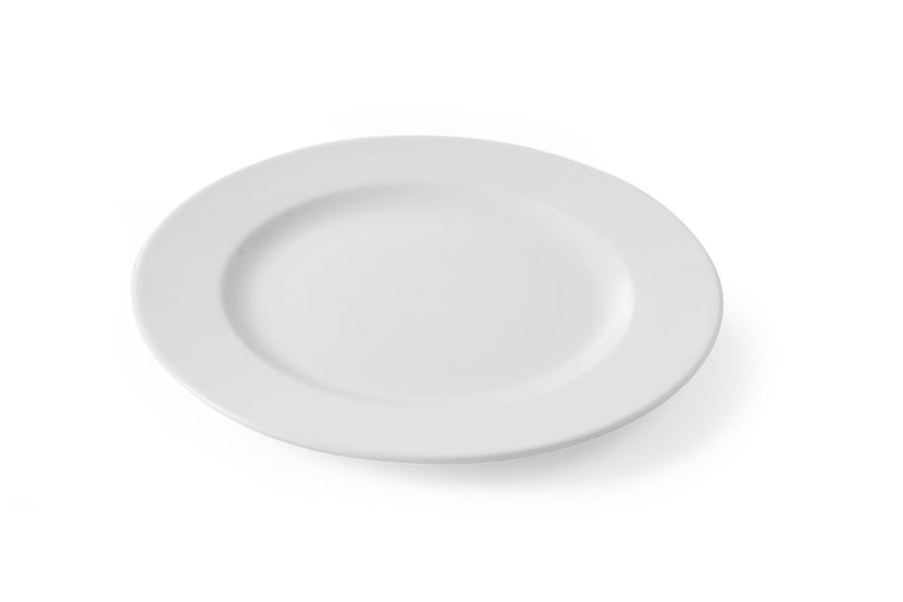 Hendi plat bord 300 mm Delta – groot porseleinen bord voor hoofdgerechten in restaurant en banqueting
