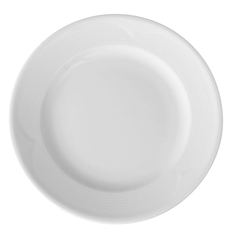 Hendi plat bord 200x20 mm Saturn – wit porseleinen bordje voor voorgerecht en dessert in restaurant
