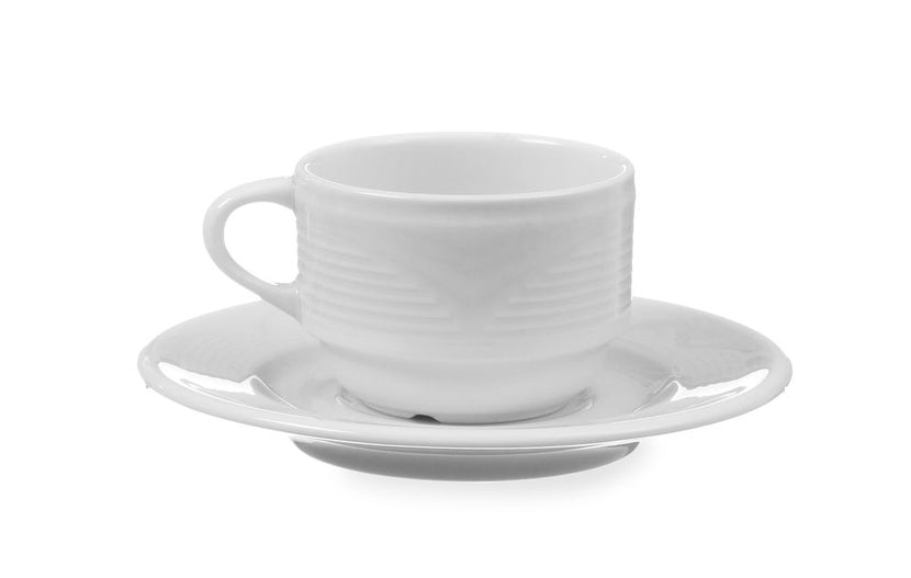Hendi Saturn espressoschotel 125 mm – detailfoto van het porselein voor strakke koffiepresentatie