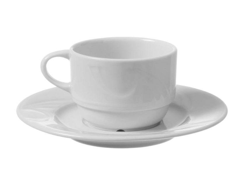 Hendi Karizma espressoschotel – detailfoto van het strakke porselein voor koffieservice in hotel