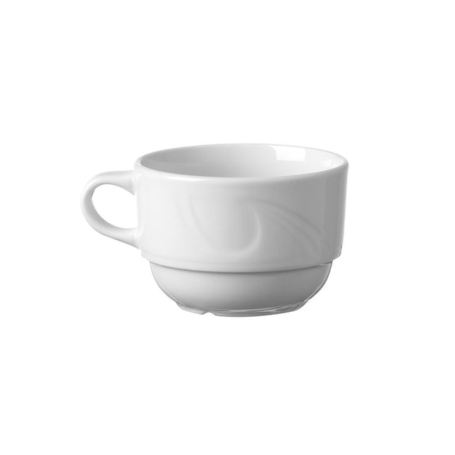 Hendi cappuccinokop 230 ml Karizma – wit porselein voor cappuccino en latte in cafe en restaurant