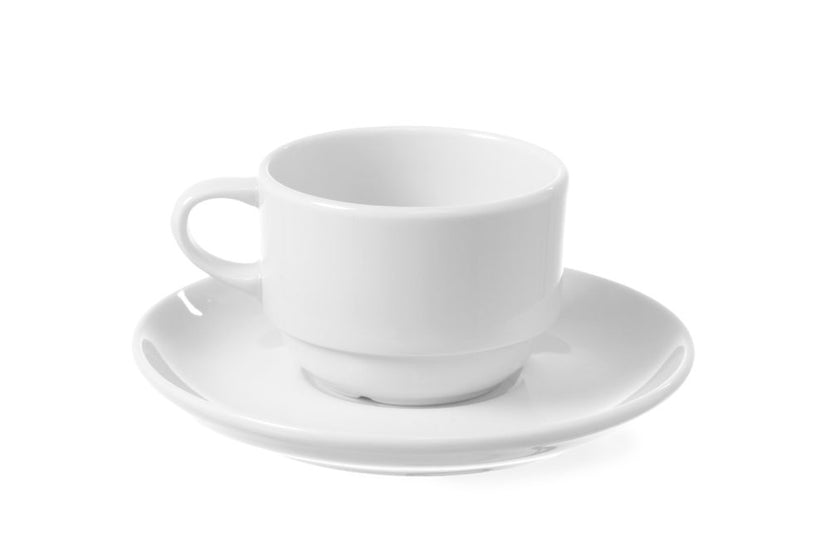 Hendi Delta onderschotel 170/230 ml – detail van hard porselein voor koffieservies in de horeca