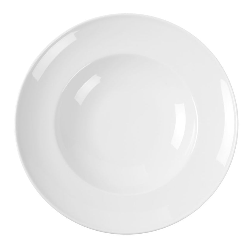 Hendi Delta pastabord 260 mm – diep wit porseleinen pastabord voor restaurant en bistro
