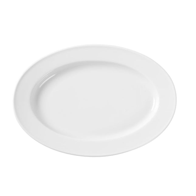 Hendi Delta ovale schaal 290x200 mm – porseleinen serveerschaal voor vis en vlees in de horeca