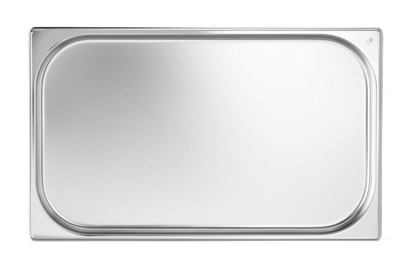 Hendi gastronormbak 1/1 20 mm – detail van de rvs rand, geschikt voor bain-marie en koelbuffet