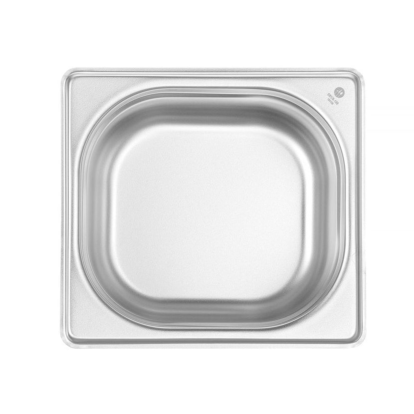 Hendi gastronormbak 1/6 100 mm – close-up van de rvs bak voor restaurant en grootkeuken