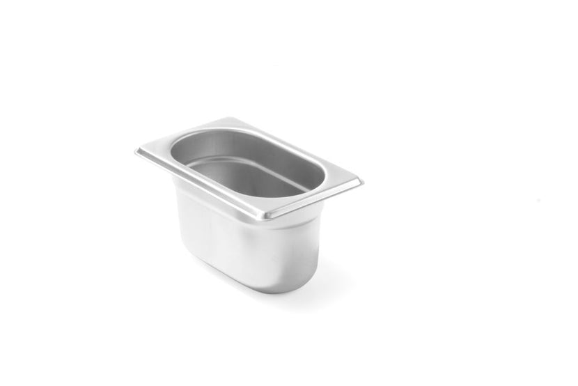 Hendi Budget Line gastronormbak 1/9 65 mm – zeer kleine rvs GN-bak voor toppings en garnituren