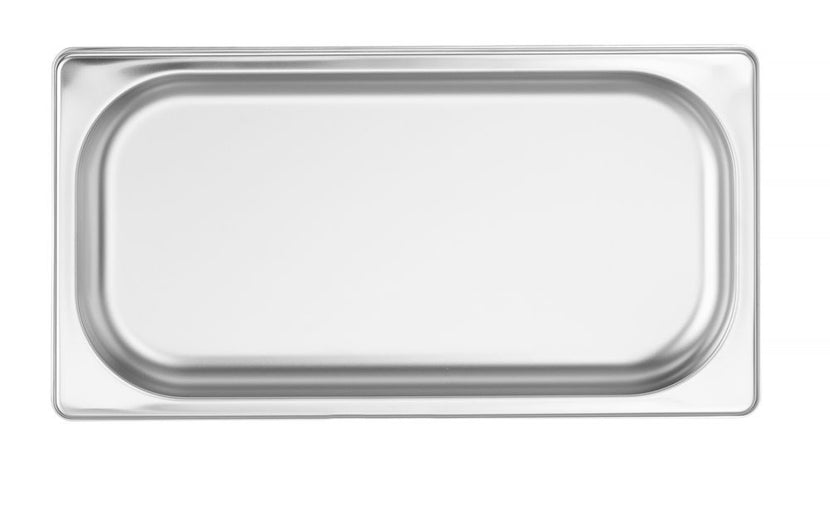 Hendi gastronormbak 1/3 20 mm Profi Line – close-up van roestvrij staal voor buffet en catering