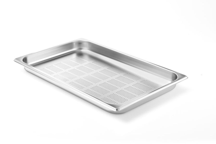 Hendi geperforeerde gastronormbak 1/1 40 mm rvs – ondiepe GN-gatenbak voor groente en pasta