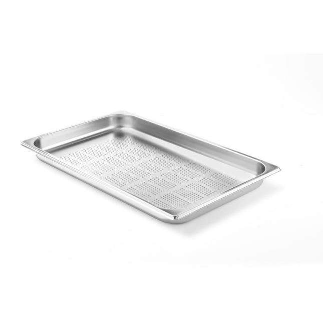 Hendi geperforeerde gastronormbak 1/1 40 mm rvs – ondiepe GN-gatenbak voor groente en pasta