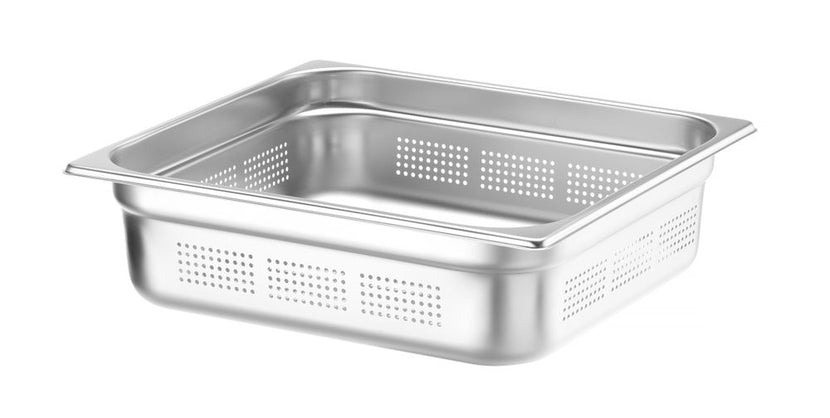Hendi Profi Line gastronormbak 2/3 100 mm geperforeerd – diepe rvs gatenbak voor stomen
