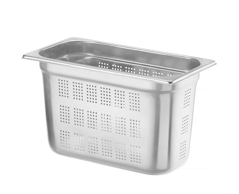 Hendi gastronormbak 1/3 200 mm geperforeerd – close-up van de perforatie voor de grootkeuken