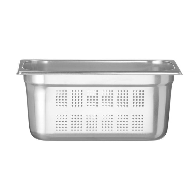 Hendi Profi Line gastronormbak 1/3 150 mm geperforeerd – diepe rvs gatenbak voor stoomovens